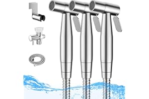 Arofa Handheld Bidet Sprayer for Toilet - 3 Pack Bidets Faucet for Existing Toilets Cloth Diaper Jet Sprayer, Stainless Steel Muslim Shower with Bidet Hose for Feminine Wash