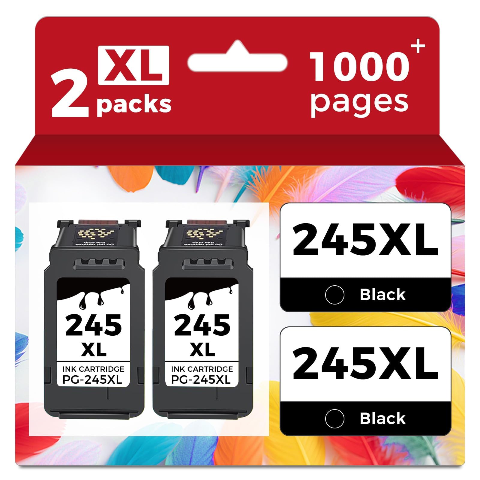 Photo 1 of 245XL 245 XL Black Ink Cartridge 2-Pack Compatible for Canon PG245XL PG245 PG-245 XL to MX490 TR4500 TR4522 MG2522 MX492 TR4520 TS3322 TS3122 TS3300 TS3320 TS3100 MG2520 MG2525 Printer,PG-243 243XL