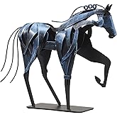 SunBlogs Art Handmade Horse Statue - Unique Rustic Decor for Office & Home - Hand-Painted Metal Sculpture - Perfect Handicraf