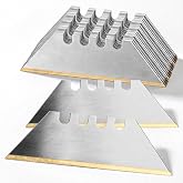 Lanties 100 Pack Utility Knife Blades 4 Notch Box Cutter Refills | Standard Size Razor Blades, Titanium Coated, Metal Heavy Duty, Replacement, Shatterproof, Drywall Roofing Flooring