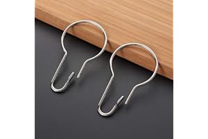 50PCS Gourd Curtain Rings Stainless Steel Shower Curtain Hooks Metal Rustproof Rod Hanger Buckle Kitchen Bathroom Bedroom Hoo