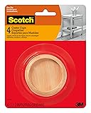 Scotch™ Caster Cups SP909-NA, Round Oak Wood 2-in
