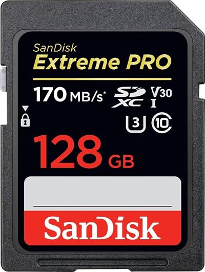 SanDisk Extreme PRO 128GB SDXC Memory Card UHS-1 U3 V30