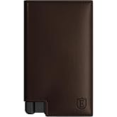 Ekster Men's Wallet - Parliament Mens Leather Minimalist Wallet - Brown | RFID Blocking Leather Wallet for Men - Holds 12 Cards &amp; Cash - Slim Wallet for Men Push Button Designed for Quick Card Access