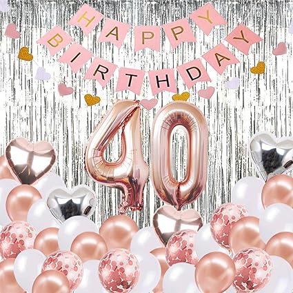 Brt Bearings 40th Birthday Decorations Banner Balloon Happy