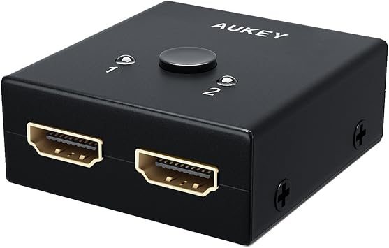 aukey switch hdmi bidireccional 2 entradas a 1 salida soporta 3d y 4k o hdmi splitter entrada 1 a 2 salidas para hdtv blu ray player dvd dvr xbox etc