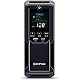 CyberPower CP1500AVRLCD3 Intelligent LCD UPS System, 1500VA/900W, 12 Outlets, 2 USB Ports, AVR, Mini Tower, Black