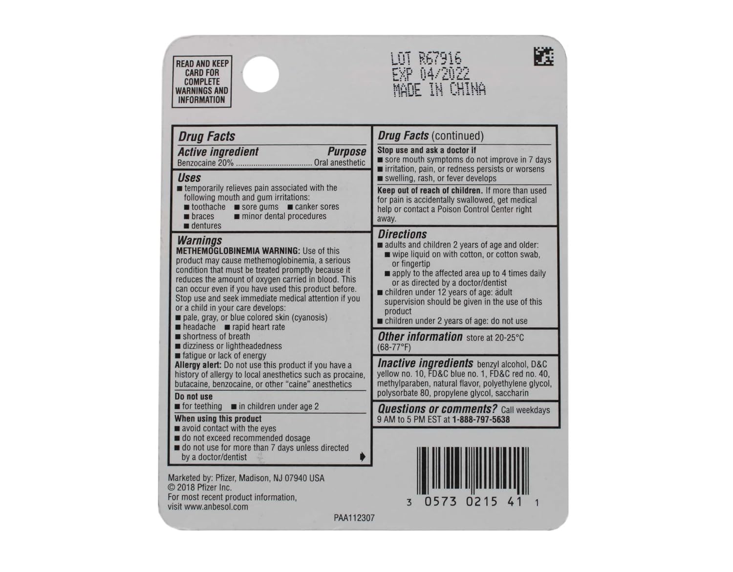 Anbesol Instant Pain Relief Liquid Maximum Strength - 0.41 oz : Health And Personal Care : Grocery & Gourmet Food