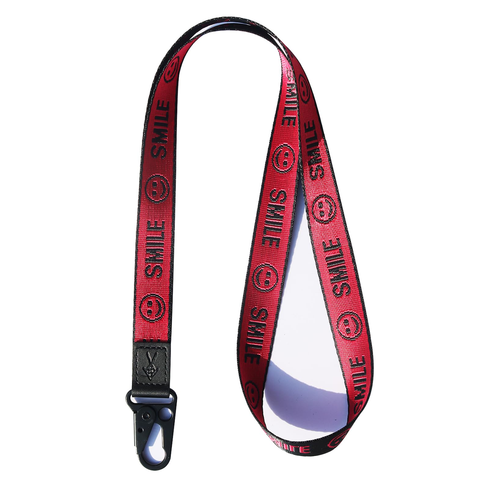 TOOLIN Cool Lanyards,Neck Lanyards for Keys,Wallets Holders,Key Chain Holder for women men (smile-RoseRed)