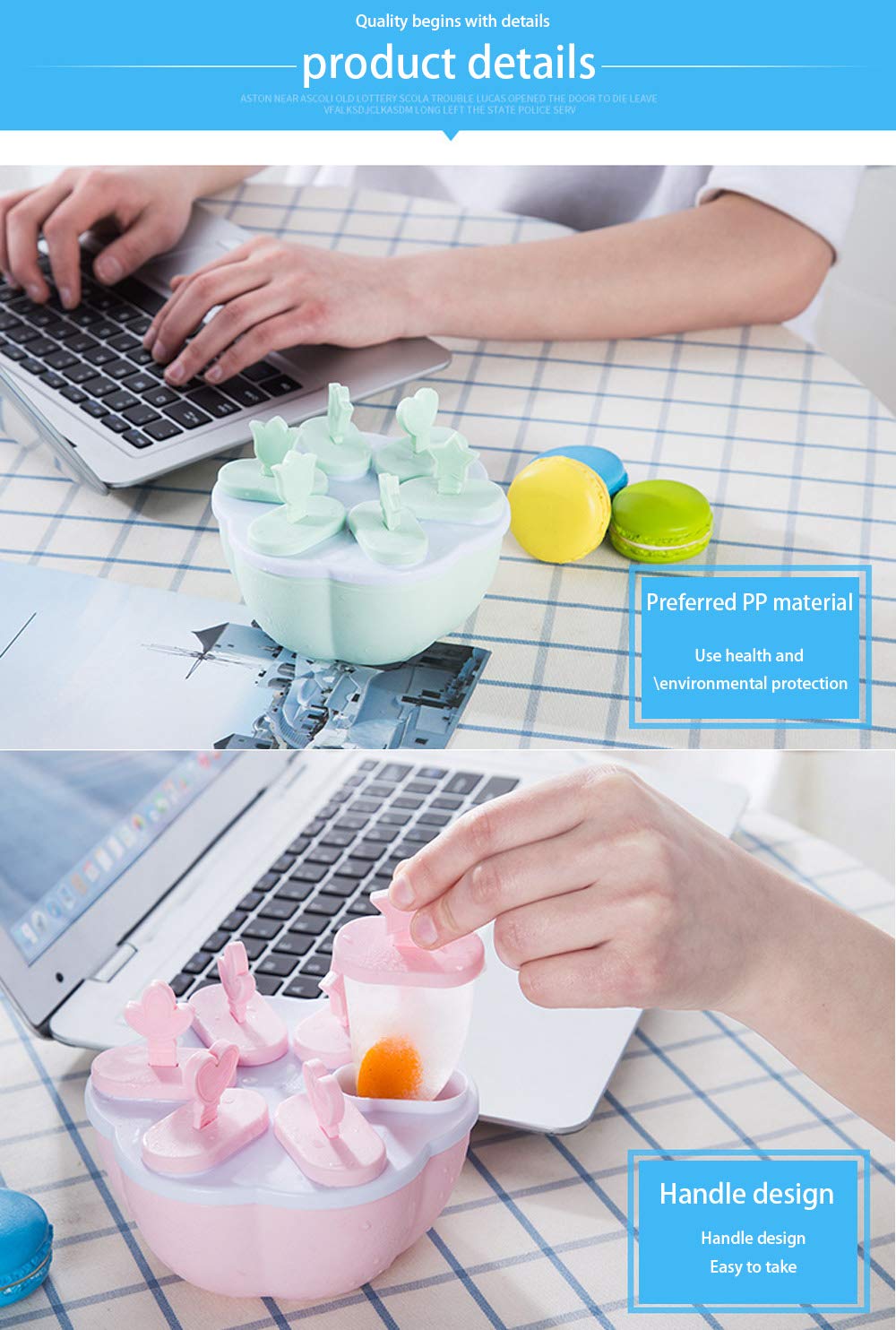 Teecuu - Molde para helado - 6 agujeros caseros para helado, fácil ...