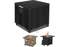 Agustone Firepit Covers Square 28 inch Fire Pit Cover Rectangular Fire Table Cover Square Outdoor Fireplace Cover Waterproof Gas Fire Pit Covers-28"L x 28"W x 25"H