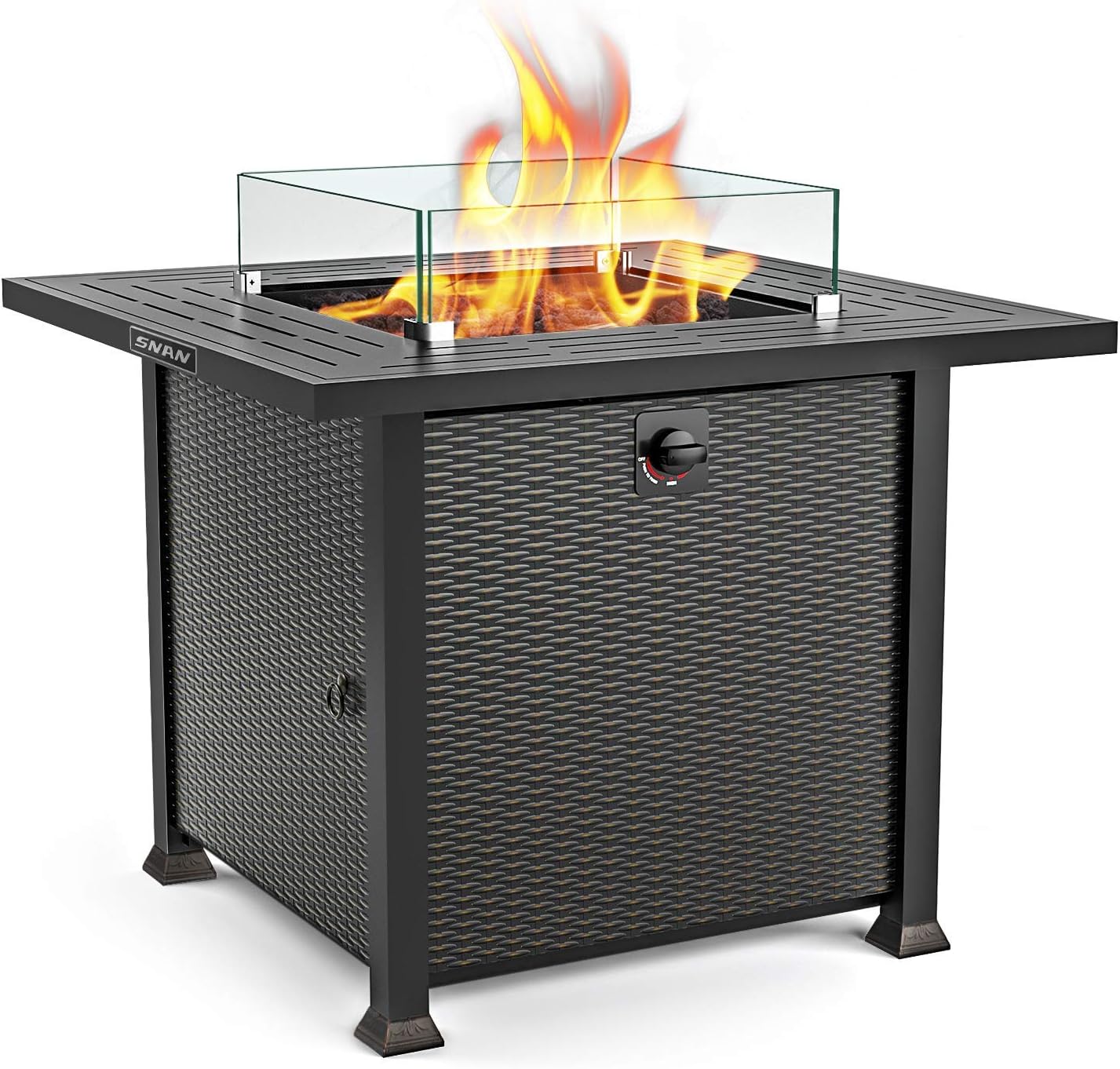 SNAN Propane Fire Pit Table, Outdoor Companion, 32 Inch 50,000 BTU Auto