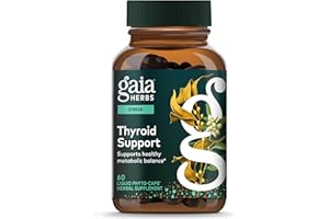 Gaia Herbs Thyroid Support - Made with Ashwagandha, Kelp, Brown Seaweed & Schisandra to Support Healthy Metabolic Balance & Overall Well-Being* - 60 Vegan Liquid Phyto-Capsules (20-Day Supply)
