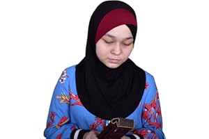 MuLanLegend Handmade | Princess Nur Hijab Two Tones | Girls Kids 1 Piece Cotton Practical Hijab Headscarf Instant Scarf