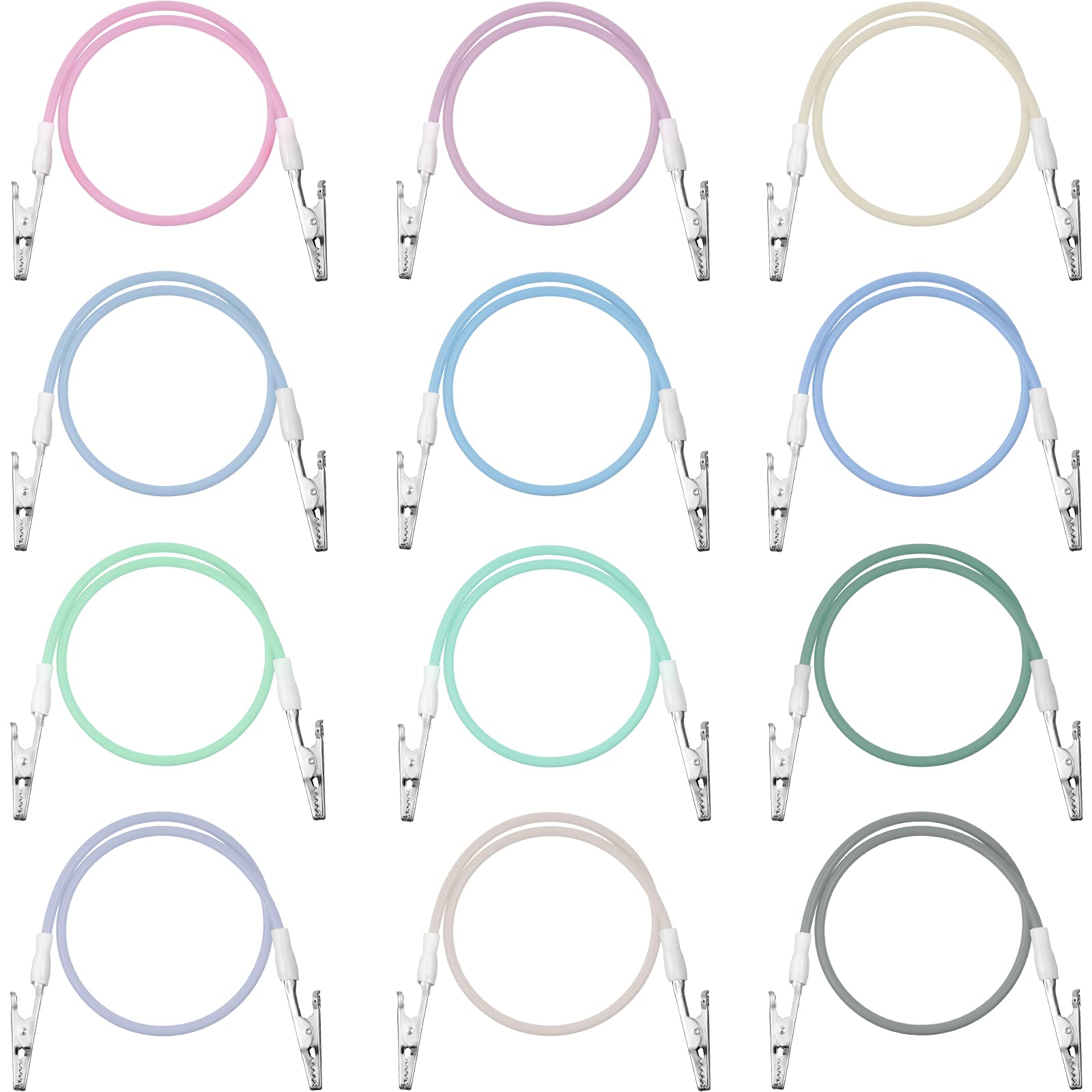 Photo 1 of Patelai 12 Pcs Silicone Dental Bib Clips Colorful Napkin Clips Bib Holder Dentist Napkin Chain Neck Chain with Lanyard for Elderly Adult Patient Towels Restaurant Cloth Travel(Light Color Series)
