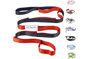 MOULYAN Stretching Strap Yoga Strap for Physical Therapy,10 Loops Yoga Straps for Stretching,Non-Elastic Stretch Strap for Pilates, Flexibility, Exercise, Stretch Band Women Men