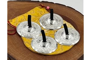 DharmaObjects 2 Pairs Pro Silver Fingers Cymbal Zills Belly Dancing