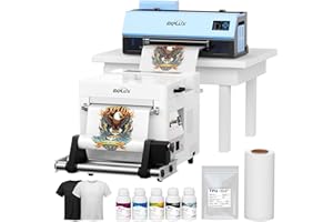 EXPLUX A3 DTF Printer,XP600 Turbo Printhead, 2X Faster Output, Anti-Clog Design + Low-Ink Warning+LED Multi-Function Display,