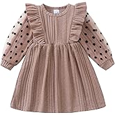 sweetabby Toddler Girl Fall Dress Baby Long Sleeve Sweater Dresses Kids Holiday Outfits Cute Girls Winter Clothes