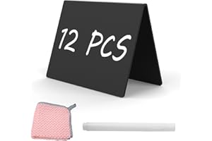 YEEON Decorative Clackboard, Cake Shelf Mini Chalkboard Small Blackboard Store Advertising Display Family Message Chalkboard. (12 Pack V 4x3)