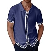 Zaitun Men's Lightweight Button-Down Shirt Summer Casual Shirt Relaxed Fit Wrinkle Resistant Top