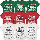 Dear Santa Christmas Shirt for Family 2025, Personalized Cousins Crew Group T-Shirt Matching Holiday Pajamas for Photoshoot, Xmas Vacation Outfits Multicolor
