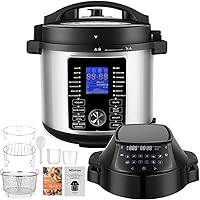 Pressure Cooker Air Fryer Combo, 17-In-1 Instapot with Nesting Broil Rack, Foodie Grill and Air Fryer , Food Steamer 6…