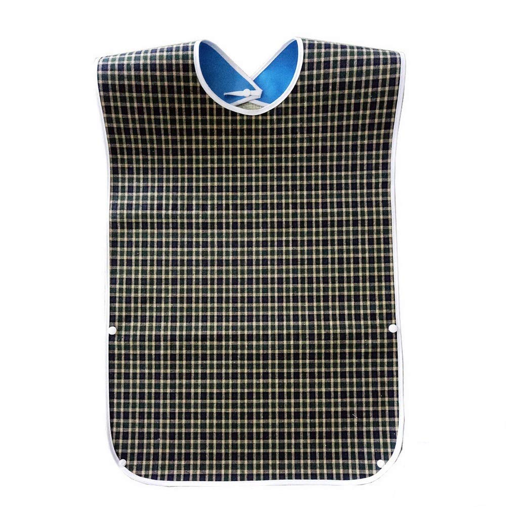 pengxiaomei Adult Bibs, Waterproof Clothing Protector Eldly Bib Adult Washable Dining Bibs for Elderly Men Women