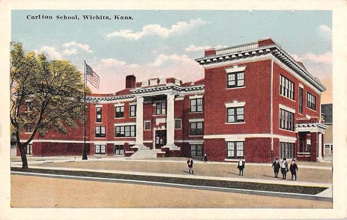 Wichita Kansas Carlton School Antique Postcard J57435 At Amazon S