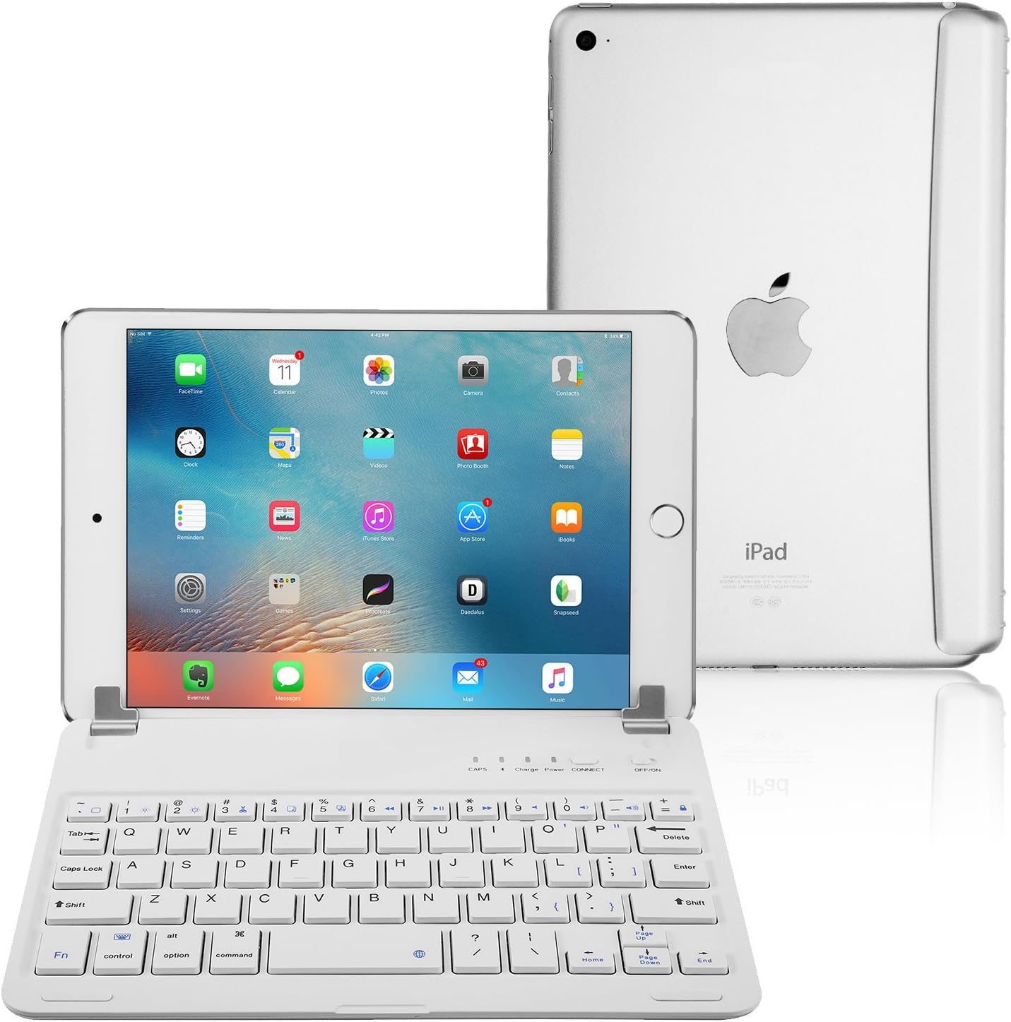 iPad Mini 3/2/1 Keyboard Cover, Raydem Ultra-Thin iPad Mini Wireless Bluetooth Keyboard Folio Case 130 Degree Multi-Angle Swivel Rotating with Auto Wake/Sleep for Apple iPad Mini 1/2/3