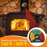 Hanaoyo Magnetic Log Burner Thermometer Large Dial 3.34 in Dual Pack view 6