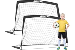 BOHEN 5X3FT Soccer Goal Foldable Portable Soccer Net with All Weather for Backyard Kids Soccer Goal Practice Net with Carrying Bag for Outdoor Indoor