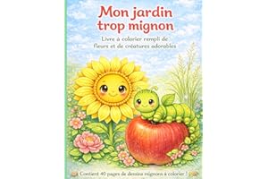 Mon jardin trop mignon: livre à colorier rempli de fleurs et de créatures adorables