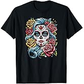 La Catrina Day Of The Dead Dia De Los Muertos Sugar Skull T-Shirt
