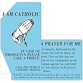 Besttile 3 PCS I Am Catholic Call A Priest Plastic Wallet Cards 2 x 3.5 inches Catholic Emergency Contact Prayer Priest Contact Cards for Religious wallet accessories