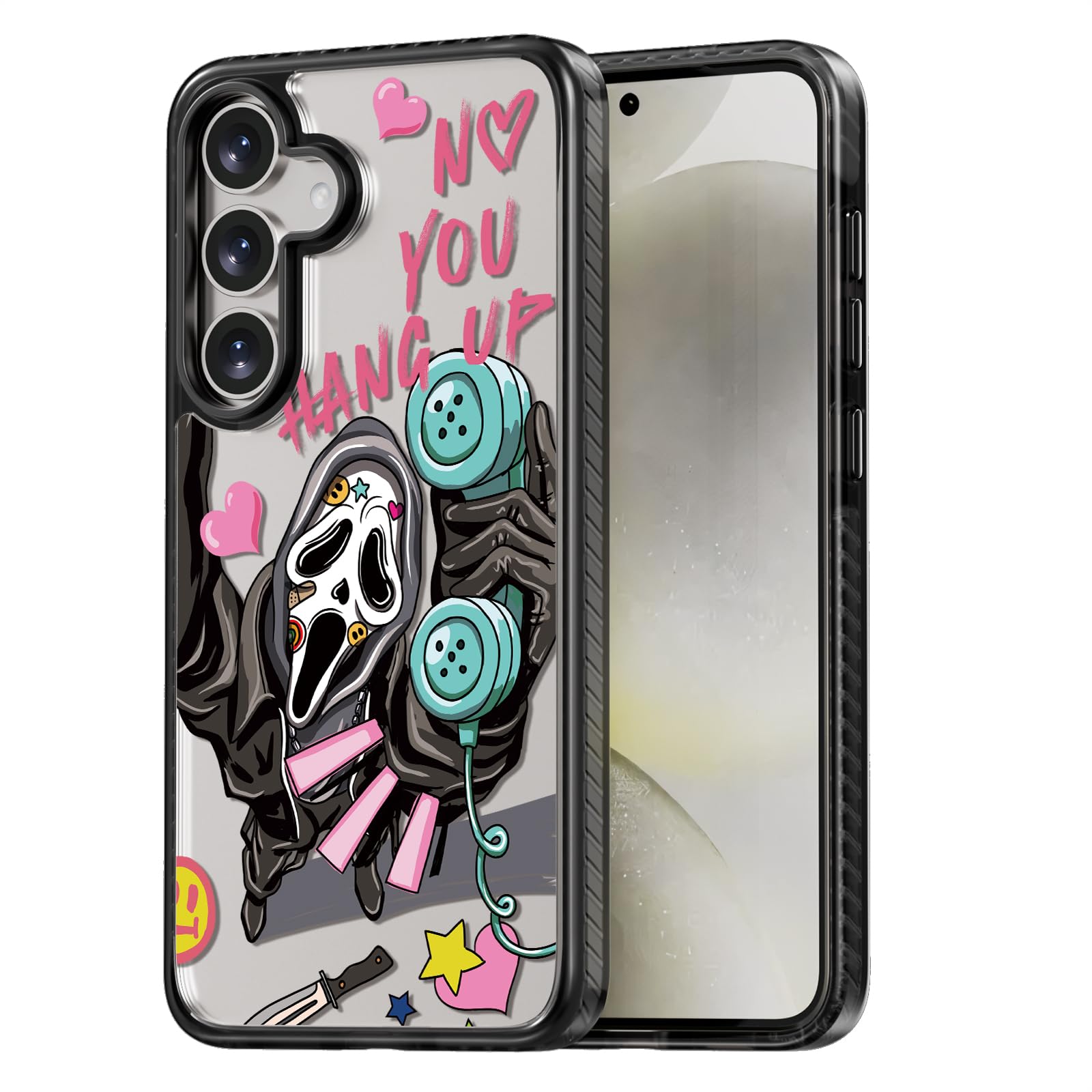Photo 1 of Rosarnnah Compatible for Samsung Galaxy S25 Plus Case Cute Aesthetic - Durable Shockproof 6.6 ft Drop Impact Phone Case Cover with Funny Fashion Skeleton Design 6.7" Black