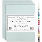 Cardstock Warehouse Stardream Aquamarine Cardstock Paper - 25 Sheets, 8.5 x 11" &ndash; 105 lb / 284 GSM Premium Metallic Card Stock for High-end Printing, Card Making, Die-cutting &amp; DIY Projects