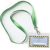 Science Party Favors Kids Lanyards, 12 Pack Mad Scientist Theme Party Supply Decorations, Doctor Security Clearance Personalize Label in Plastic Tag Holder with Green Straps