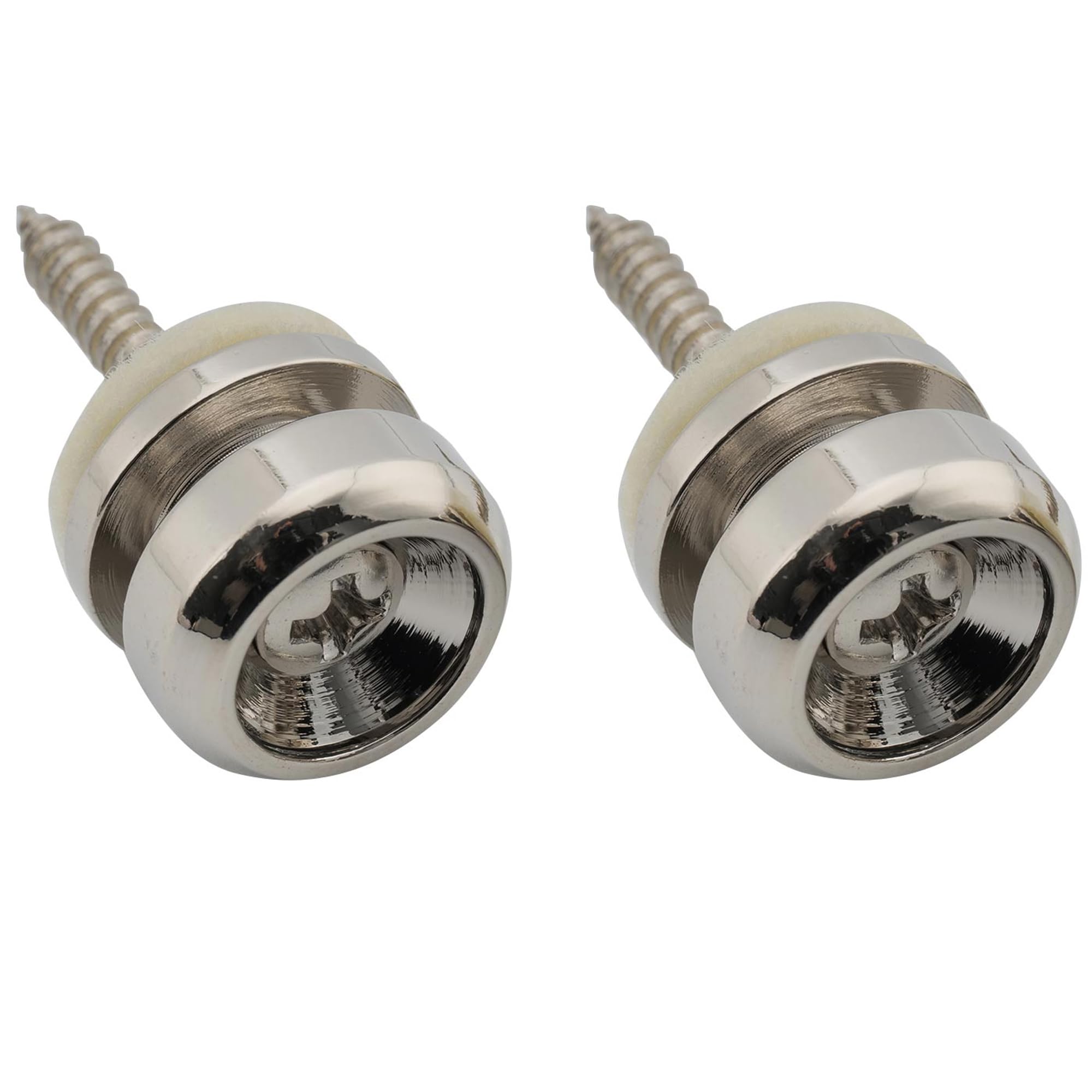 Musiclily Pro 14mm Steel D-Type Strap Buttons End Pins for Electric Acoustic Classical Guitar Ukulele, Nickel (Set of 2)