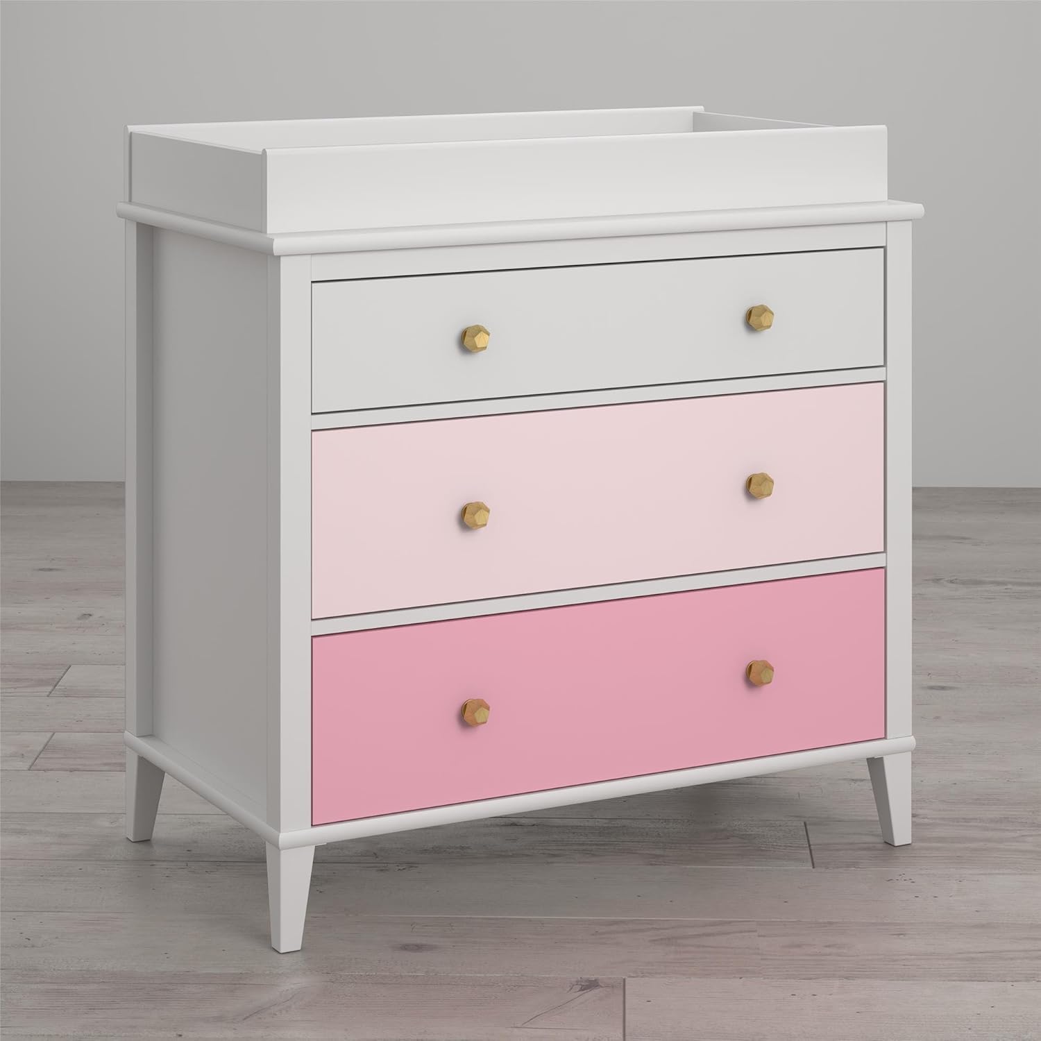 Monarch Hill Poppy 3 Drawer Changing Table White Pink Amazon In