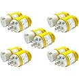 Sintron Extension Cord Ends Male and Female, 5-15P Plug 5-15R Receptacle, Replacement Plug & Connector 5 Set, NEMA Straight B