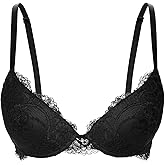 IHOIU Lace Push Up Bra Thick Padded Add Cup Demi Sexy Plunge Underwire Convertible Soft Lift Women Bras