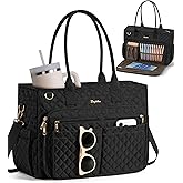 Bagstellar Teacher Bags for Women, 15.6 inch Laptop Work Tote Bag Quilted Nurse Bible Computer Shoulder Bag for School Travel | Dream Tote Work Bag, with 40oz Cup Holder, Insulated Pocket, Zipper & Strap, Office Briefcase, Ideal Gift for Women