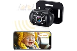 WZBB Baby Car Camera Wireless: Battery Powered Easy Install Rear Facing Baby Backseat Camera Connect to iPhone - HD 1080P Baby Carseat Camera for Baby 1 2 3 Year Old