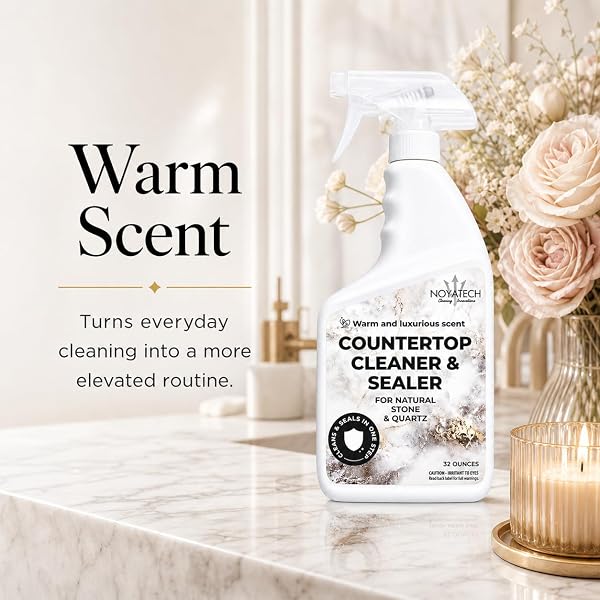 NOYATECH COUNTERTOP CLEANER & SEALER – STREAK-FREE SPRAY FOR GRANITE, MARBLE & QUARTZ | CLEANS & PROTECTS IN ONE STEP | USDA BIOPREFERRED, NON-TOXIC, NO FILM