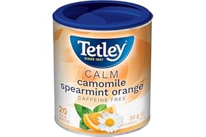 Tetley Calm Camomile, Spearmint & Orange Herbal Tea - 20 Tea Bags, 30 Grams, Naturally Caffeine Free, Decaf Tea