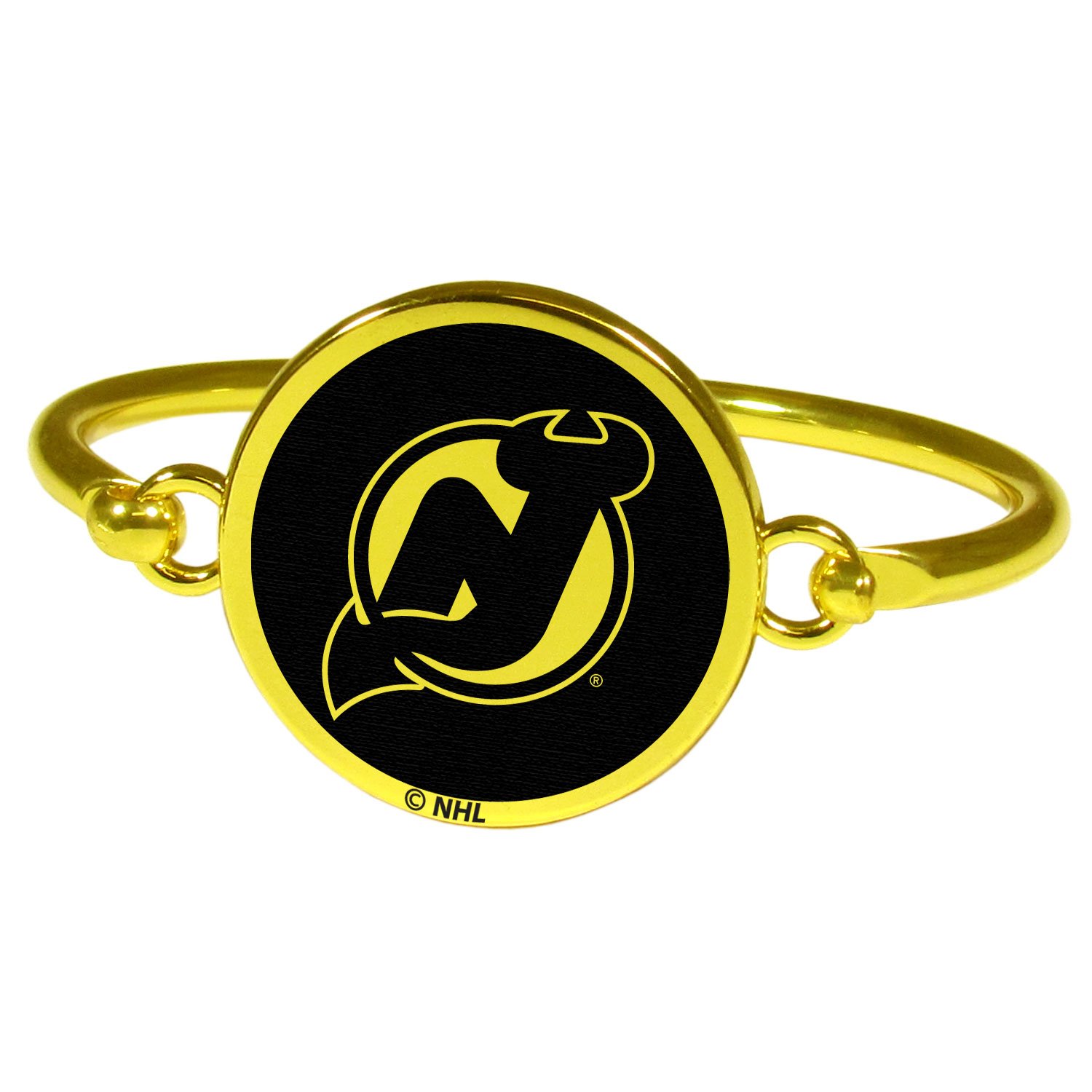 Siskiyou NHL New Jersey Devils Womens Sportsgold Tone Bangle Bracelet, Gold, One Size
