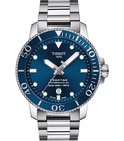 Amazon.com: Tissot Seastar 1000, Swiss Automatic, 43mm, Blue