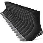 JOYNÉE 8 Pairs Mens Crew Work Cushion Socks Long Athletic Running Socks Workout Breathable Socks