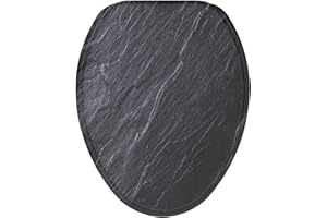 Sanilo ELONGATED, Silent Slow Close, Molded Wood Adjusting Toilet Seat, Granite